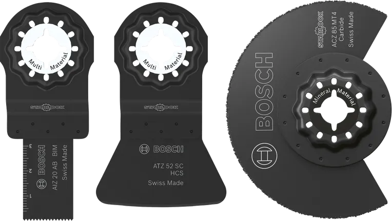 Bosch flīzēšanas asmeņu komplekts, 3 gab., dažādu materiālu griešanai.